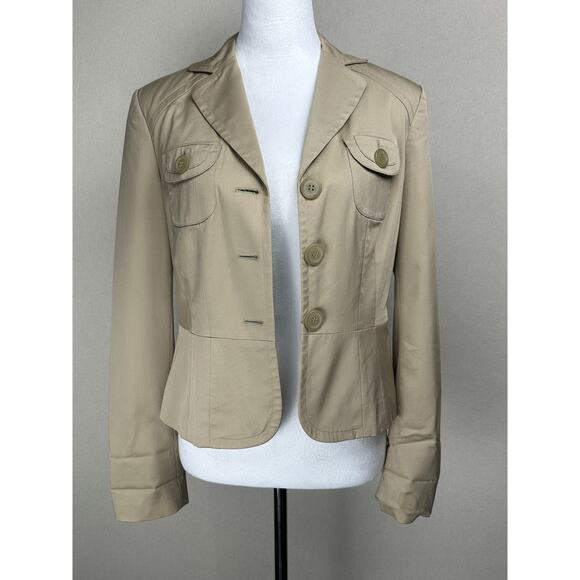 ANN TAYLOR LOFT Tan Blazer Sz 2 XS Career Office Classic Professional Preppy - Picture 1 of 16